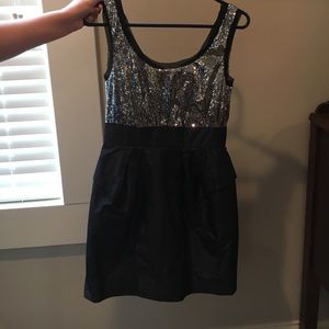Bcbg black sleeveless sequin dress