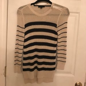 Ann Taylor Blue and Tan striped sweater