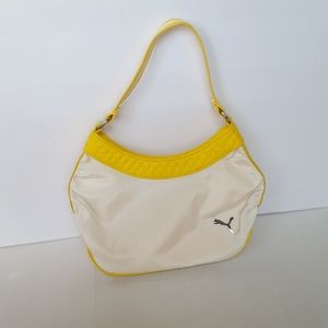 White and Yellow Puma Purse