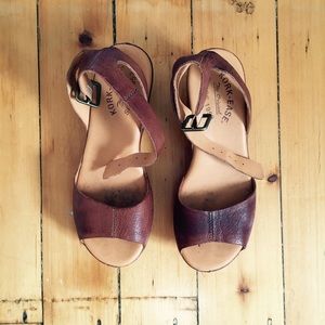 Kork-Ease Carolyne Platform Wedge Sandals in Rust