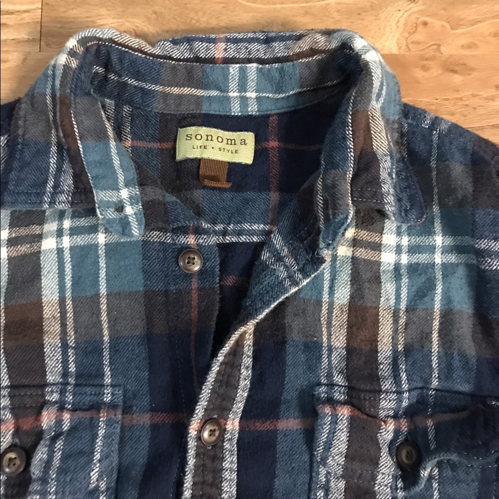 Sonoma Flannel Button Down NWOT