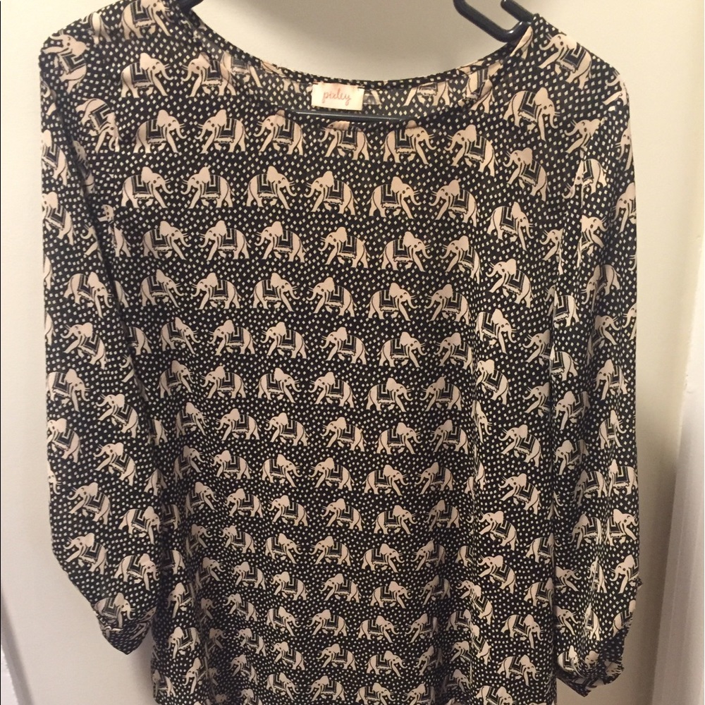 Elephant chiffon top from Stitch Fix