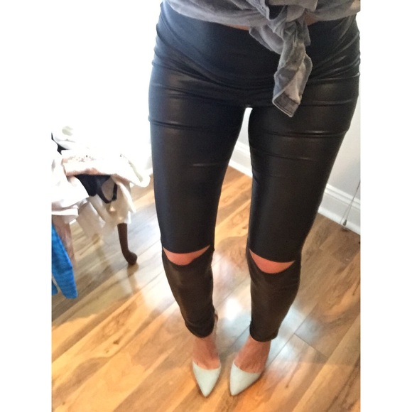 Pants - Faux Leather Pants. High waist