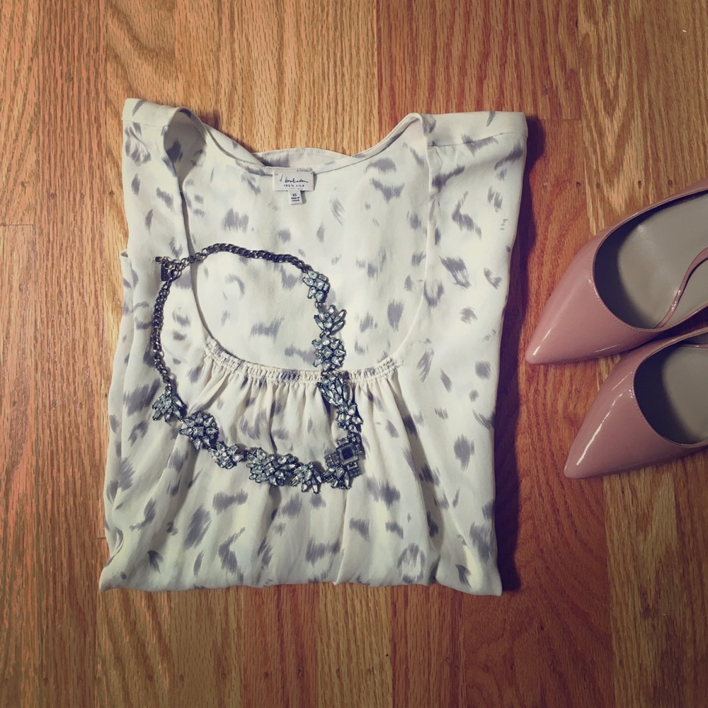 Silk animal print blouse