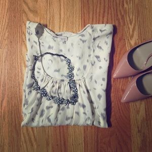 Silk animal print blouse