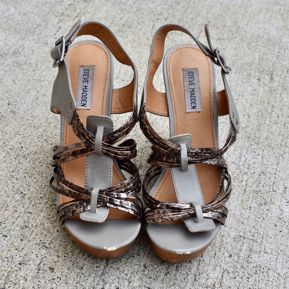 🌸Strappy Wood Wedge Sandals