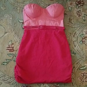 Guess hot pink strapless dress