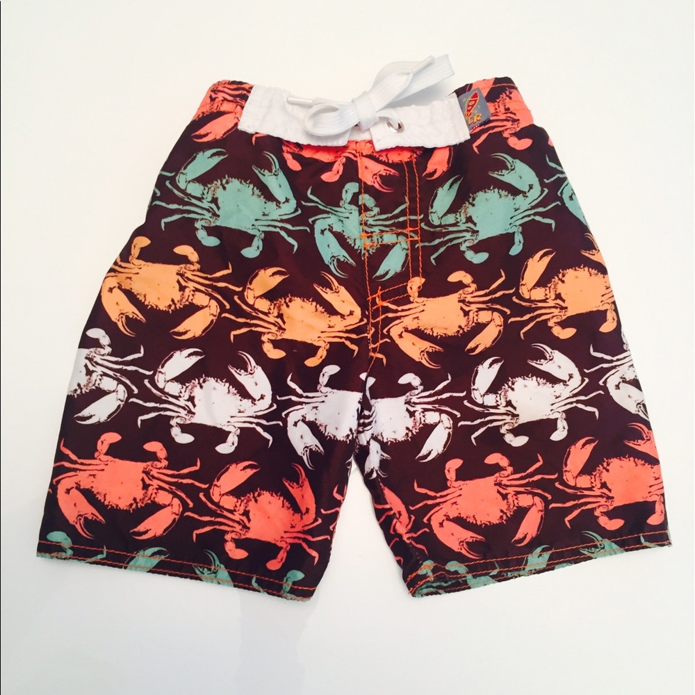 Boys CHARLIE ROCKET adorable crab design swim trunks!
