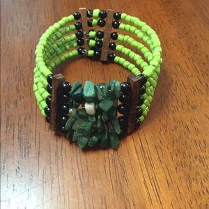 Bracelet green beaded