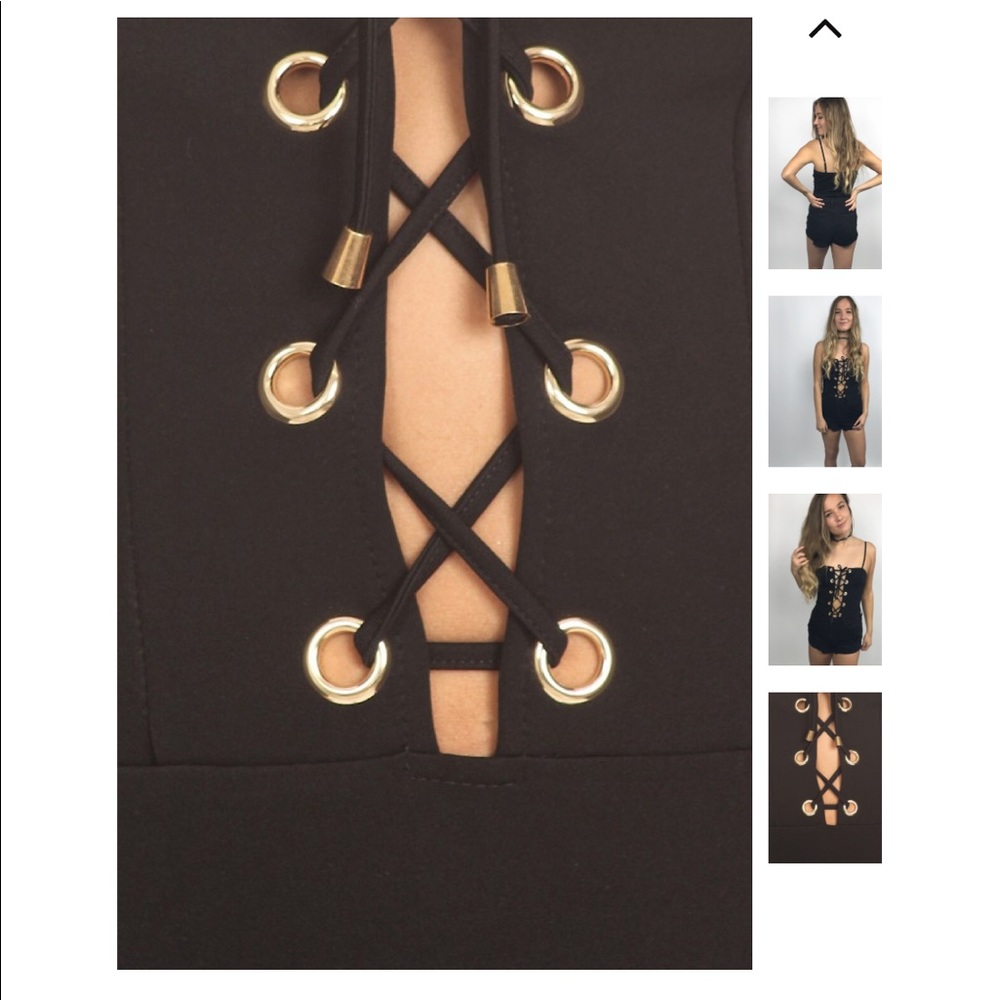 ๐ 1 left!! Geneva Lace Up Grommet Bodysuit - Picture 6 of 8