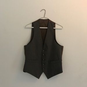 Men's Brown Pinstripe Vest