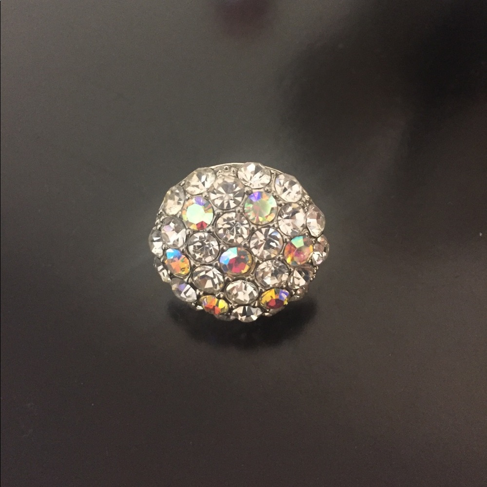 Rhinestone adjustable ring