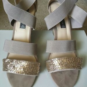 Steven by Steve Madden Taupe Heels w/Beaded Accent