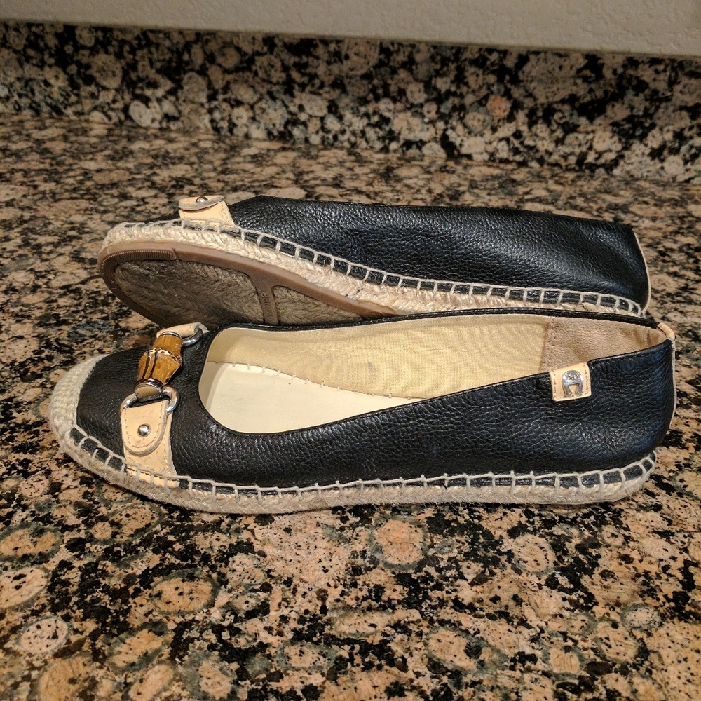 Etienne Aigner black leather esparidrille
