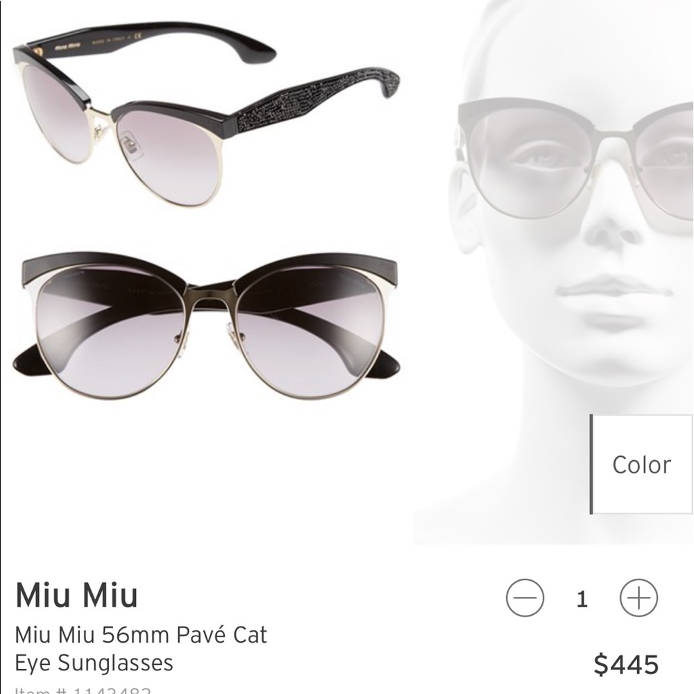 On hold Mini miu sunglasses
