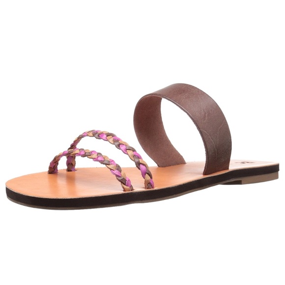 Genuine Leather Braided Rope Flat Slip On Sandals - Picture 3 of 3