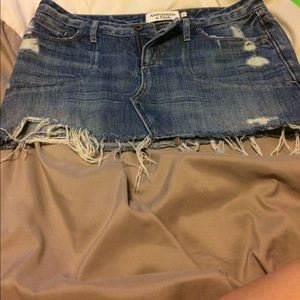 Blue denim skirt