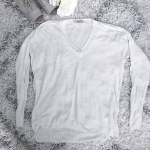Madewell Lightweight V-Neck White Sweater