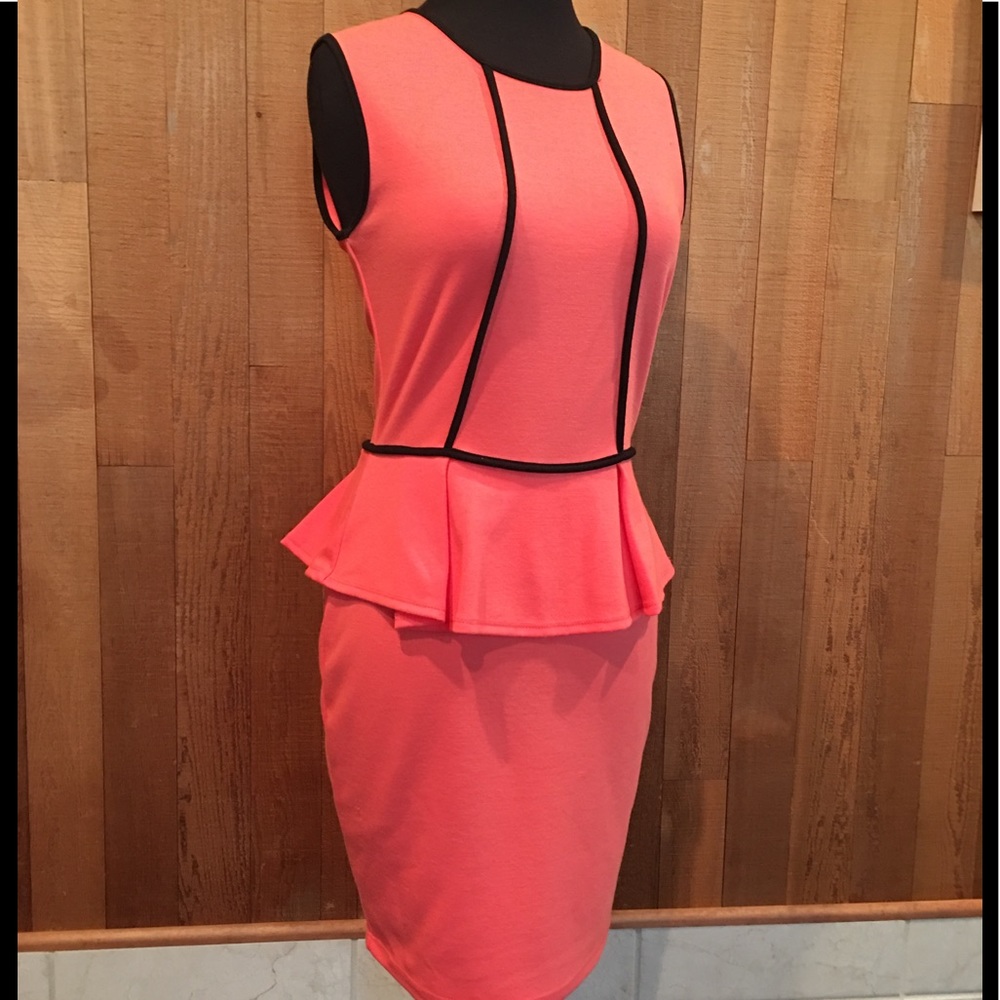 Coral Peplum Dress