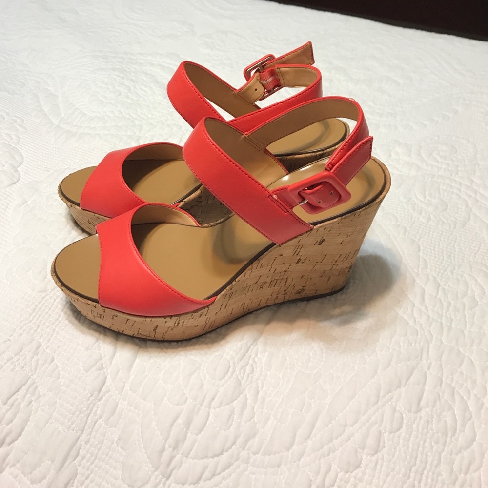 J. Crew coral summer wedges- Maryanne