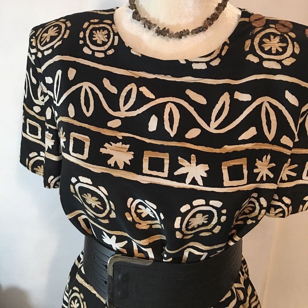 vintage maggy london silk dress Vintage Maggy London 100% Silk Multicolor Floral Sheath Dress Size 8