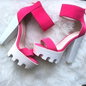 Chunky Neon Heels