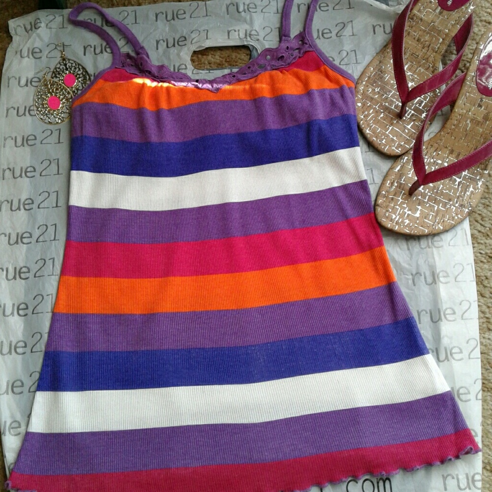 Multicolored striped cami
