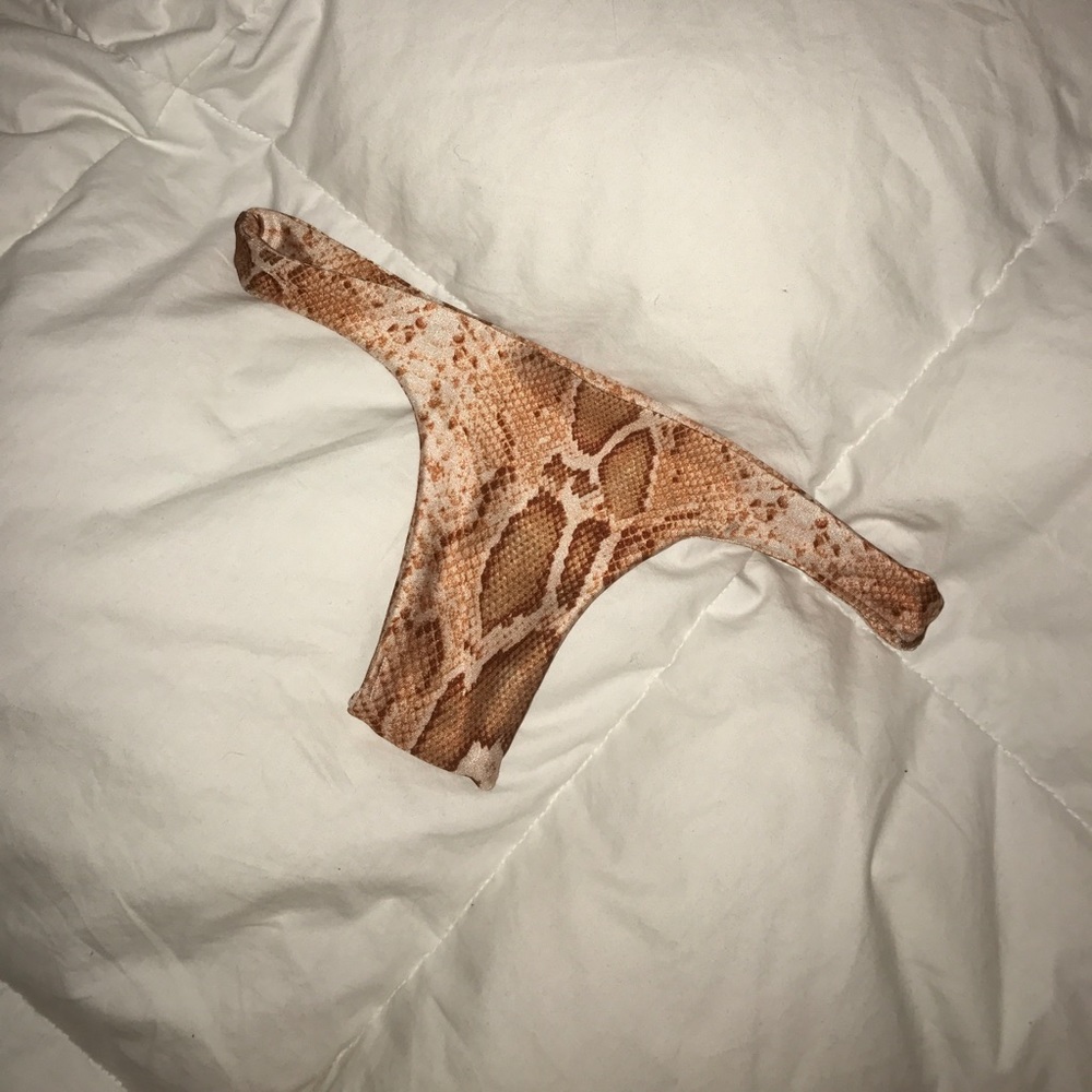 Snake print thong bikini bottom