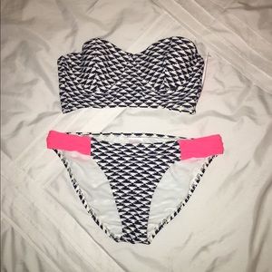 Xhilaration Two-Piece Printed Bandeau Bikini