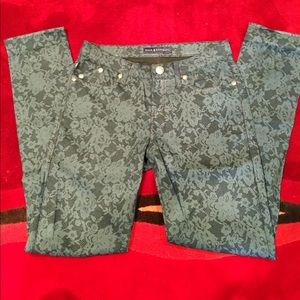 Navy Lace Print Pants