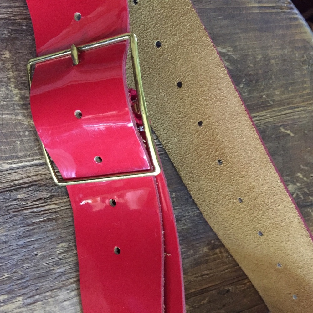 Vtg Red Patent Belt - Picture 2 of 4