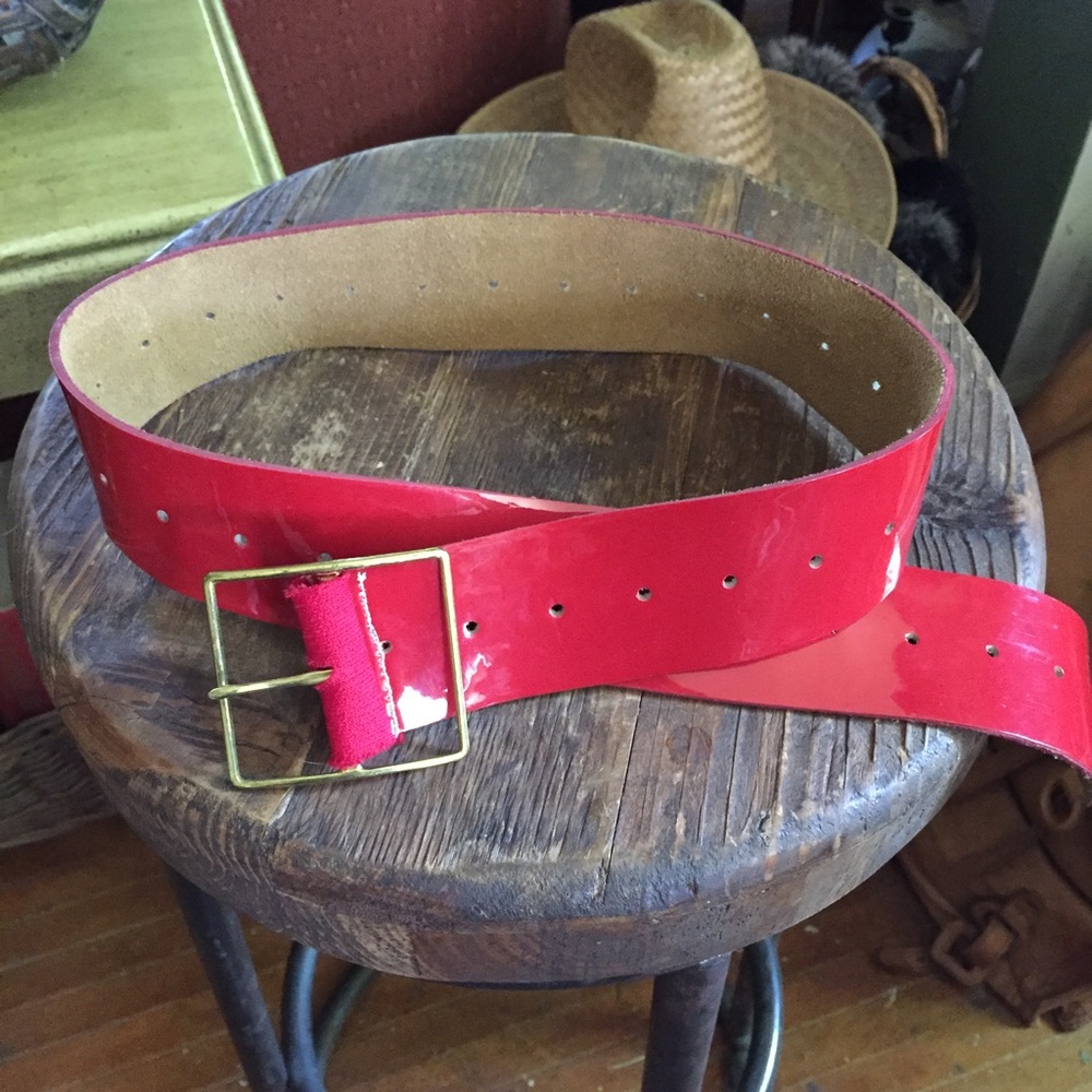 Vtg Red Patent Belt - Picture 4 of 4