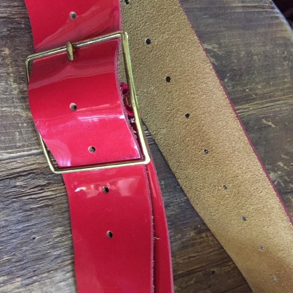 Vtg Red Patent Belt - Picture 2 of 4