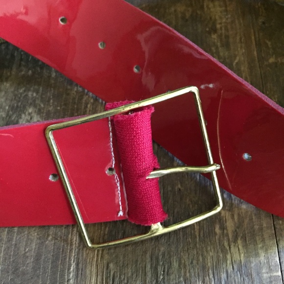 Vtg Red Patent Belt - Picture 3 of 4
