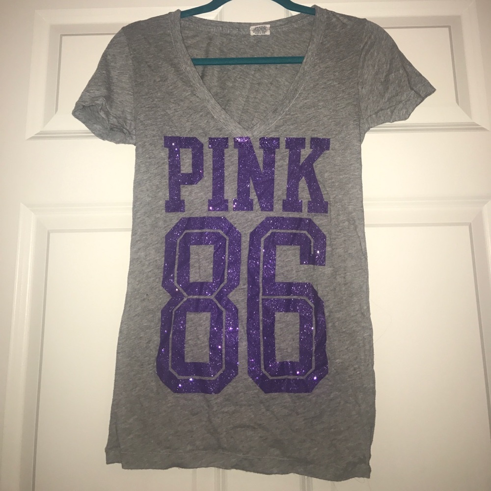 Gray and purple sparkle t shirt