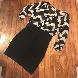 *DONATING TOMORROW* Sheer chevron print blouse