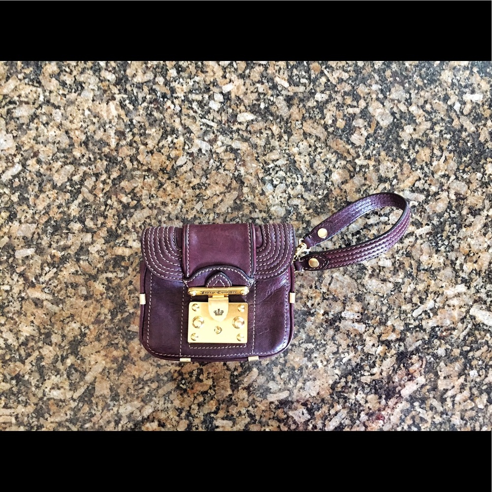 Juicy Couture Eggplant wristlet w box bag & tissue