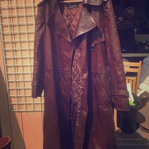 Veged-Or Full length Leather Coat
