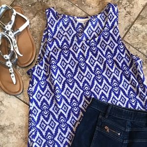 XL Kenar Royal Blue & White Tank