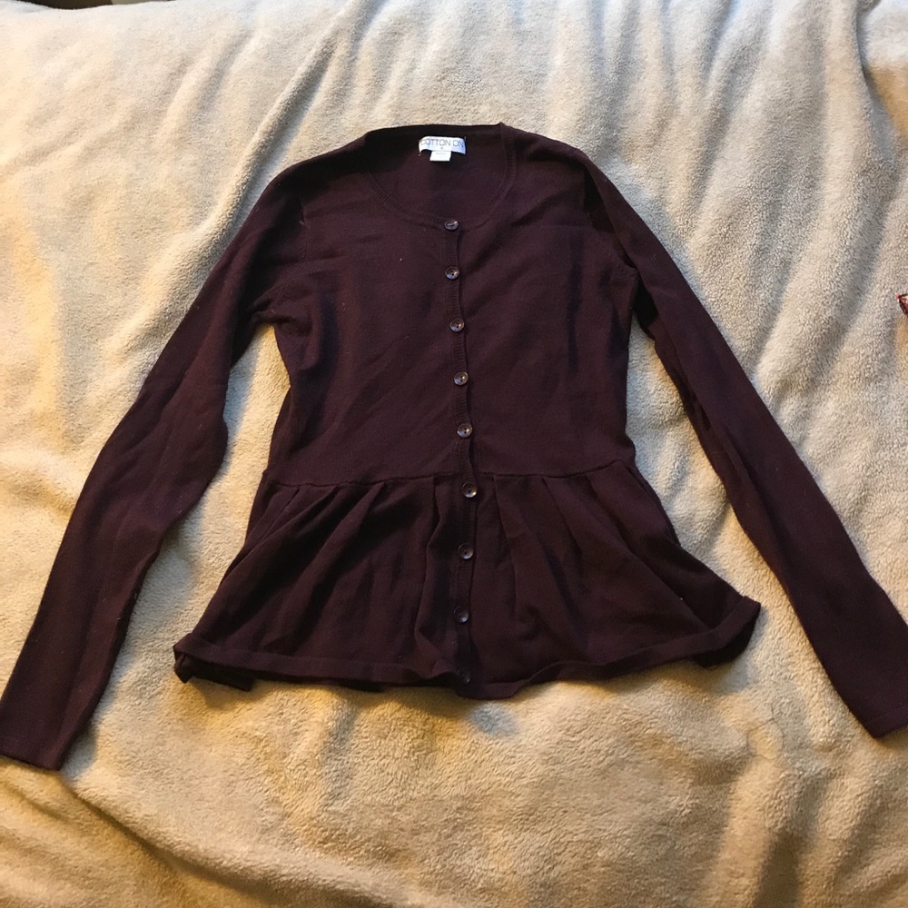 Burgundy Flared Cardigan