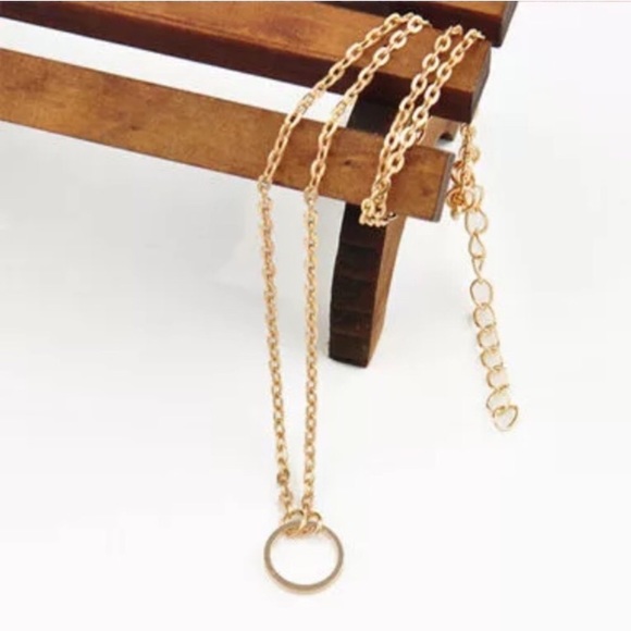 Gold Circle Necklace - Picture 2 of 3