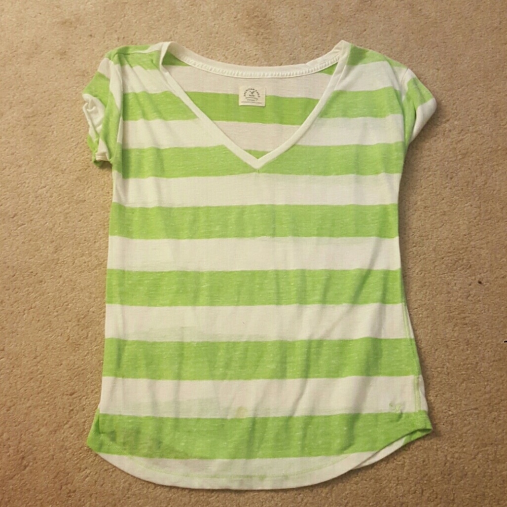 Green and white tshirt