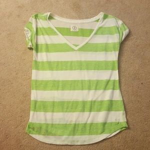 Green and white tshirt