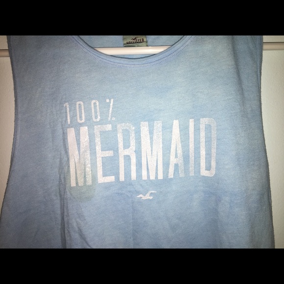 "100% Mermaid" Blue Muscle Tank w/ Glitter - Picture 3 of 5