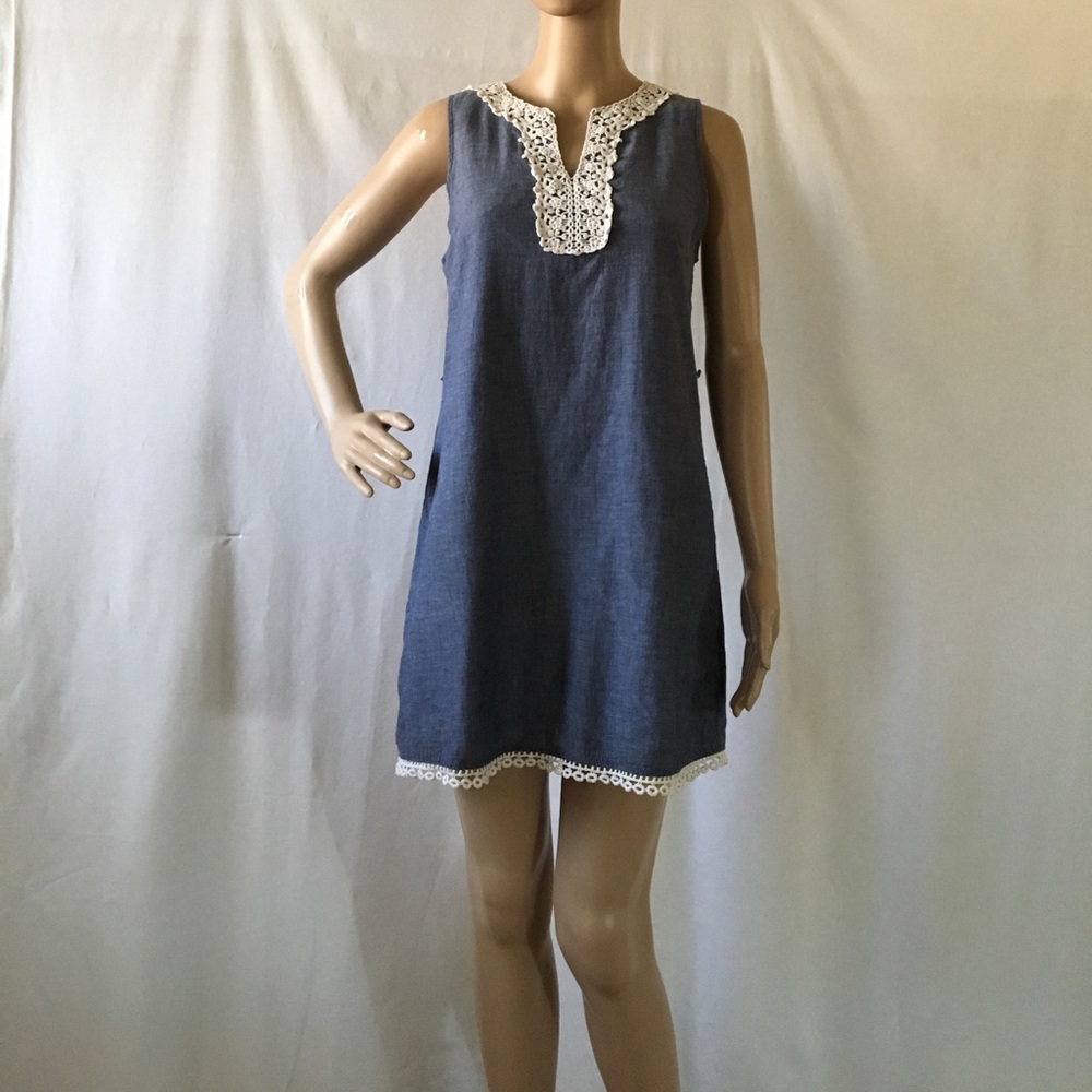 Mud Pie Denim Cro0chet Mini - image 4