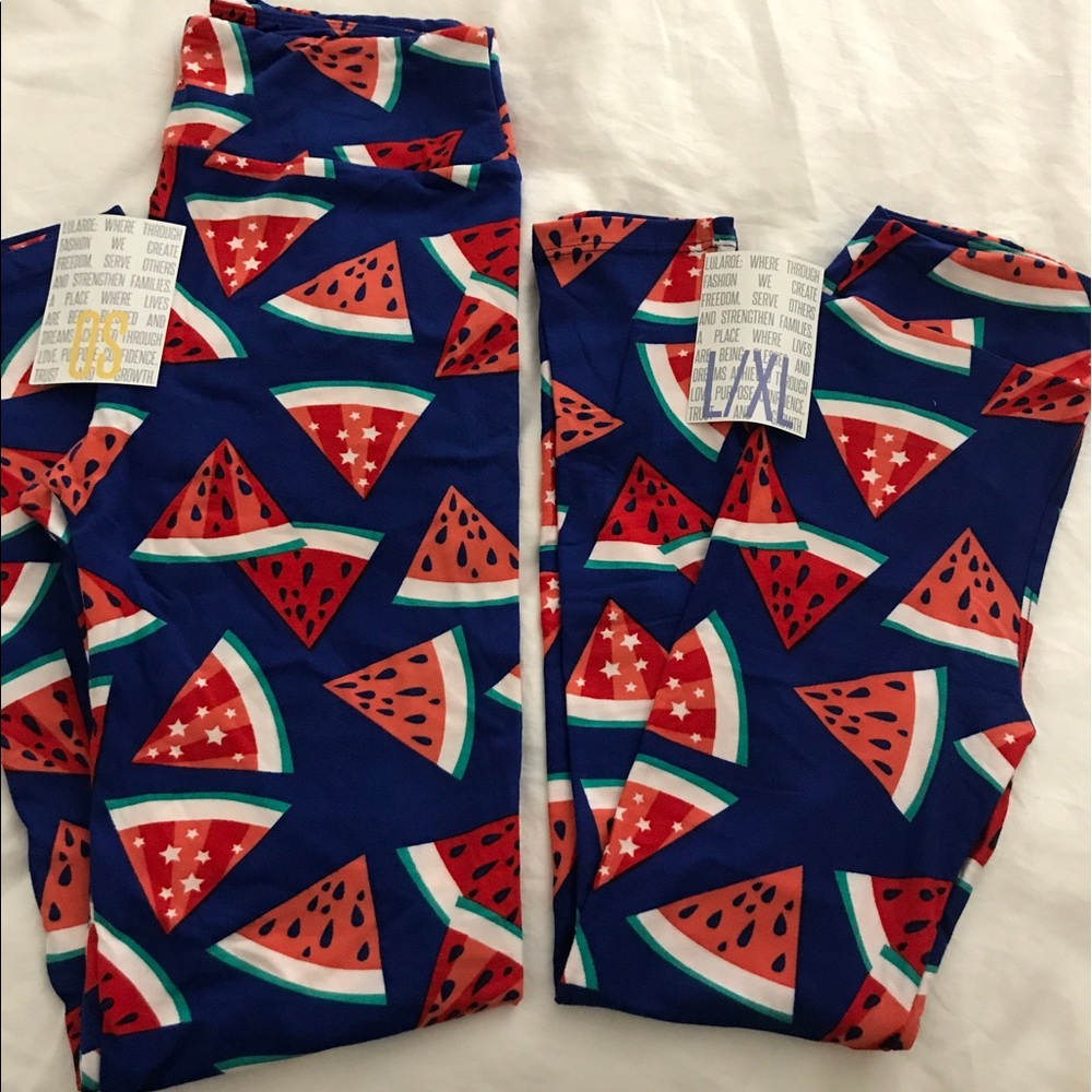 Lularoe Americana watermelon mommy and me set