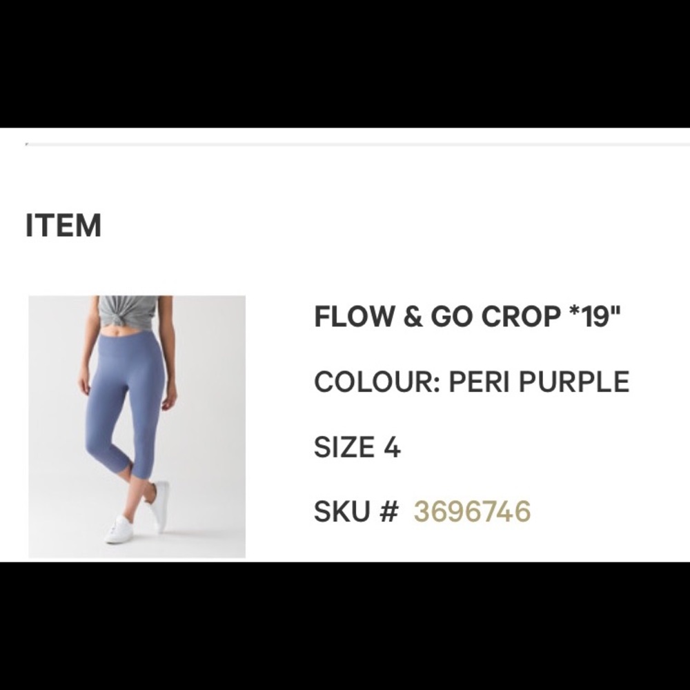 Lululemon flow and go crop!