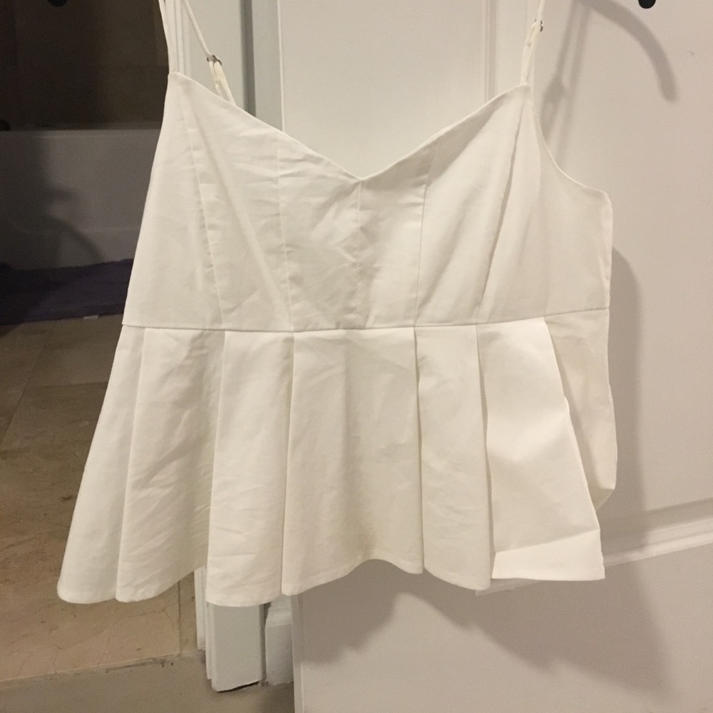 Ruffle white fancy crop top