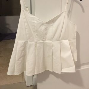 Ruffle white fancy crop top
