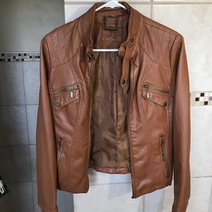 Brown leather jacket